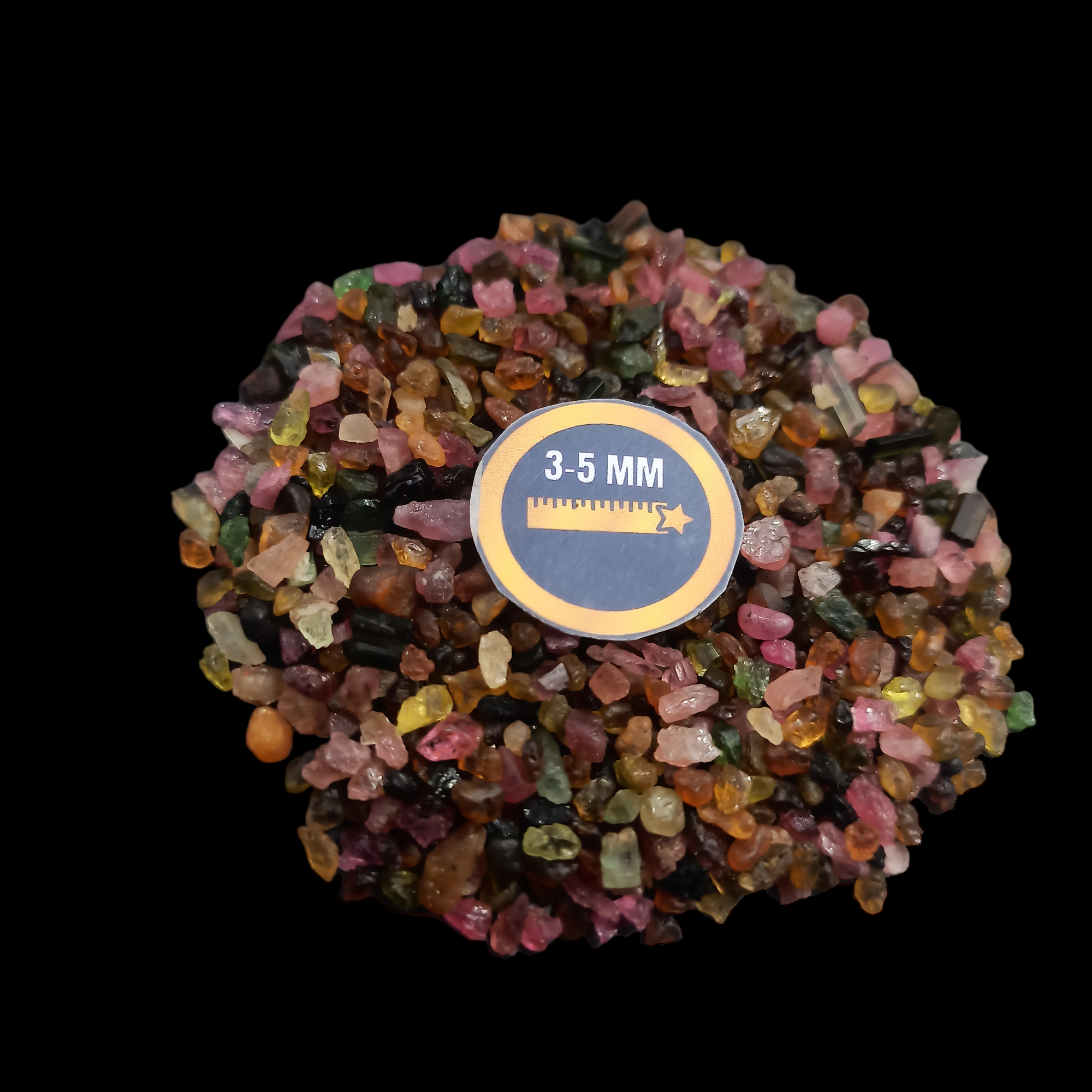 Earthmines Multi Tourmaline Gemstone Crushed 3-5mm Natural Loose Stone for Vase Fillers, Crystal Decor, Reiki, Chakra Healing & Feng Shui