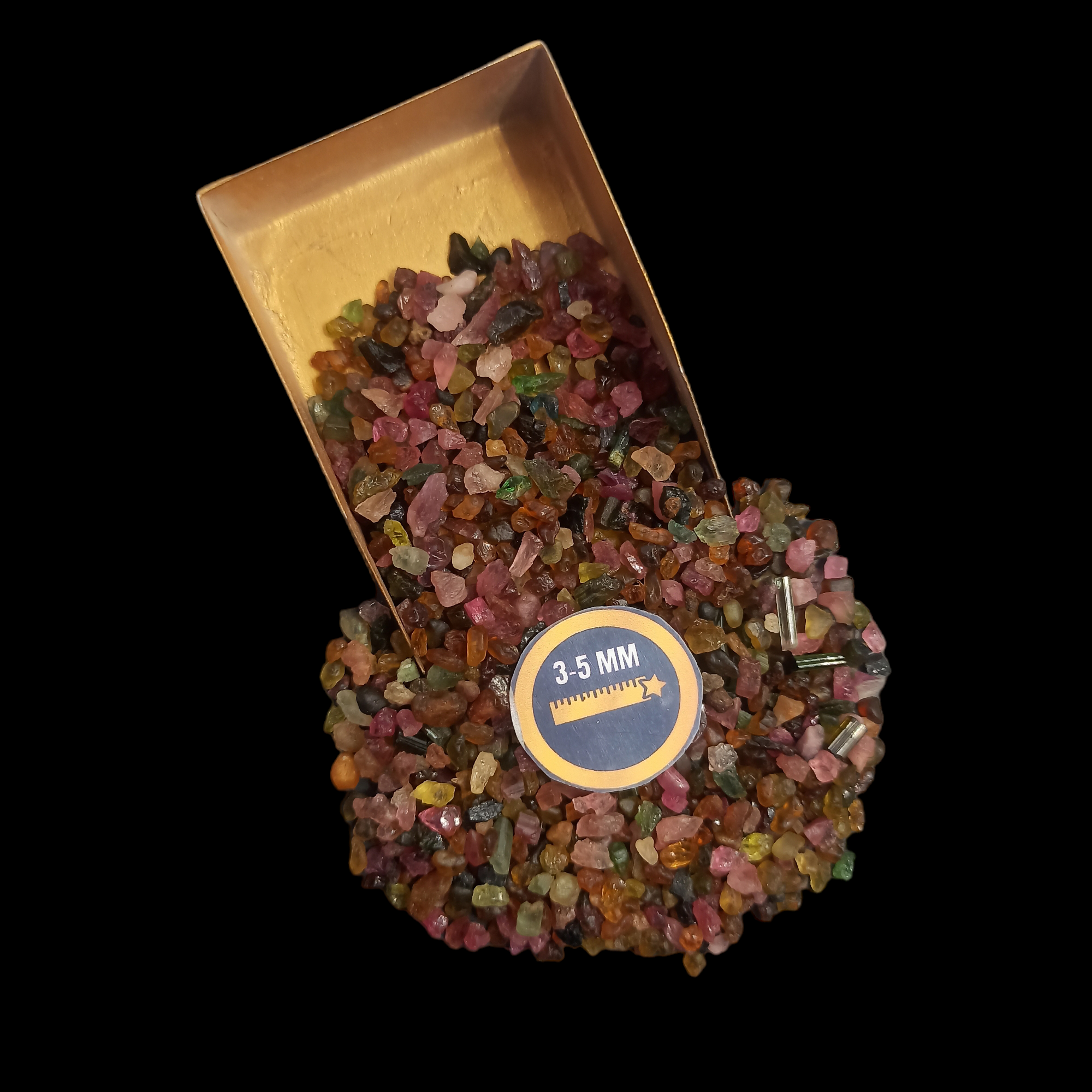 Earthmines Multi Tourmaline Gemstone Crushed 3-5mm Natural Loose Stone for Vase Fillers, Crystal Decor, Reiki, Chakra Healing & Feng Shui