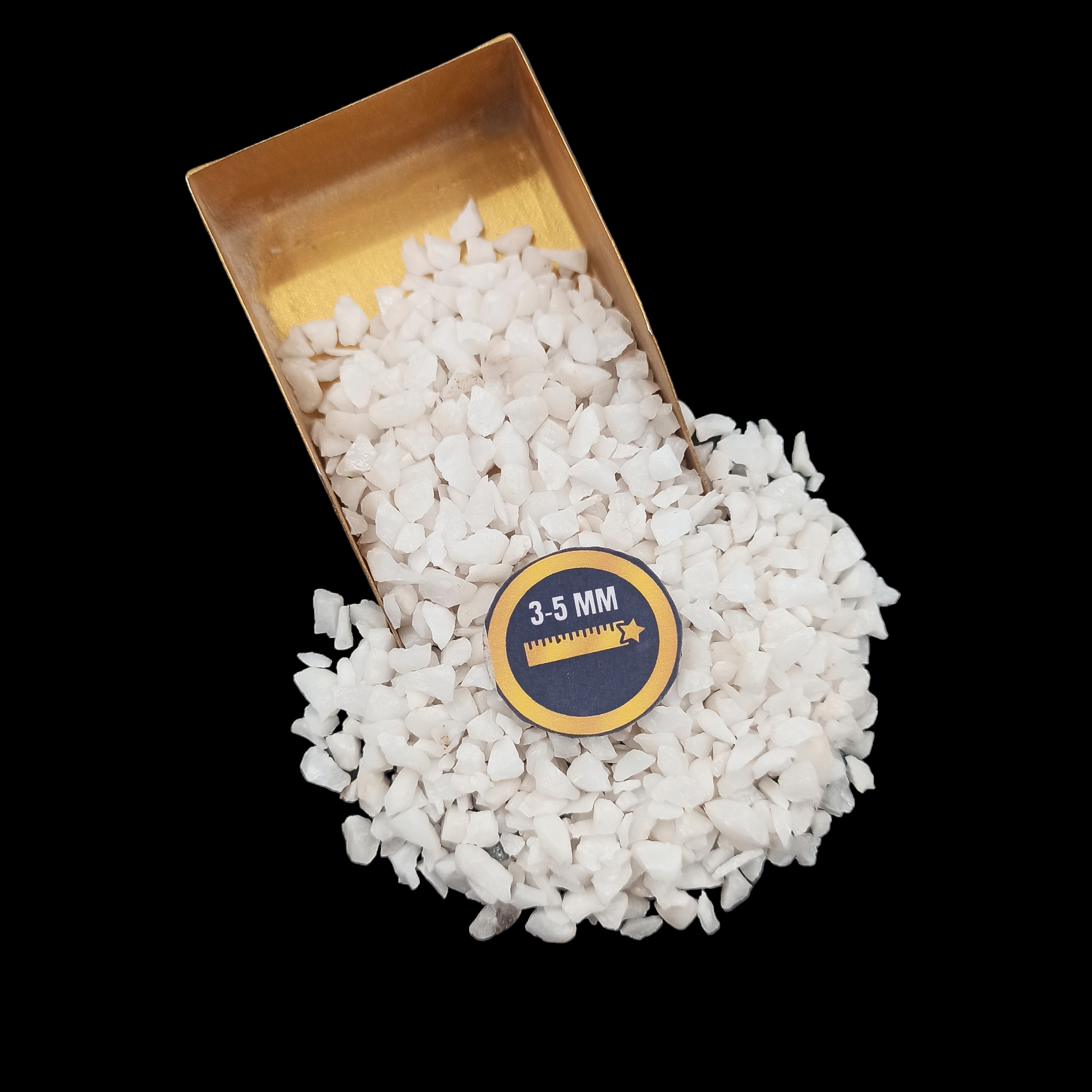 Earthmines White King Gemstone Crushed 3-5mm Natural Loose Stone for Vase Fillers, Crystal Decor, Reiki, Chakra Healing & Feng Shui