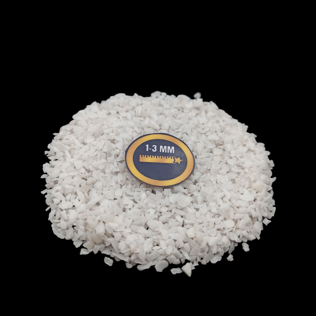 Earthmines White King Gemstone Crushed 1-3mm Natural Loose Stone for Orgonite, Jewelry, Reiki, Chakra Healing & Home Decor