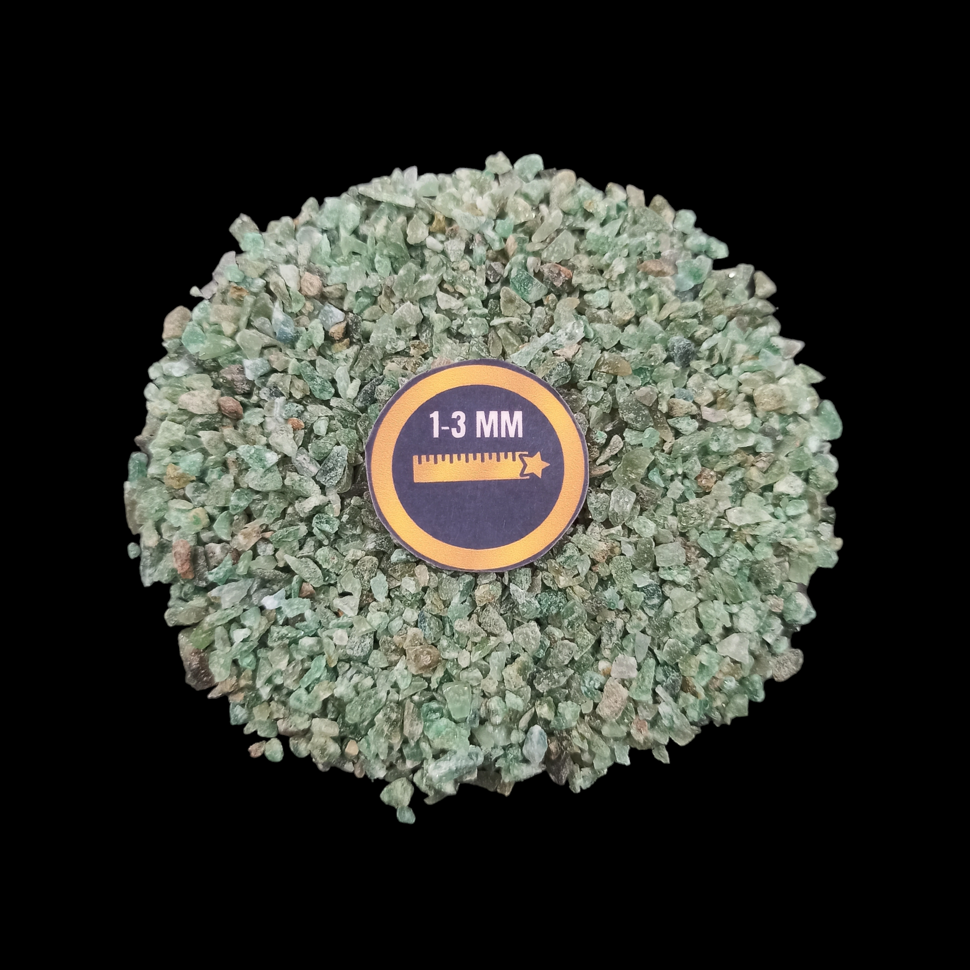 Earthmines Green Jade Gemstone Crushed 1-3mm Natural Loose Stone for Orgonite, Jewelry, Reiki, Chakra Healing & Home Decor