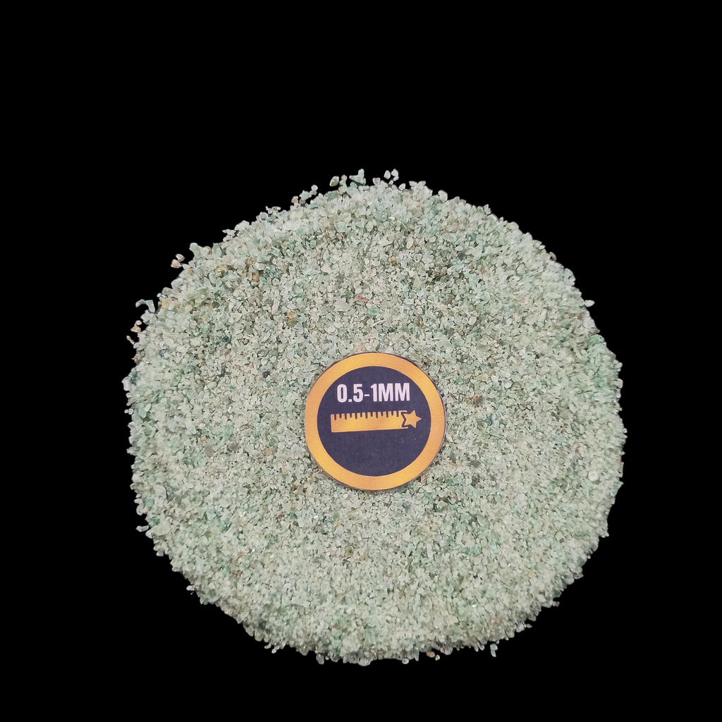 Earthmines Green Jade Gemstone Crushed 0.5-1mm Natural Loose Stone for Resin Art, Jewelry Inlay, Reiki, Chakra Healing & Crystal Bottles