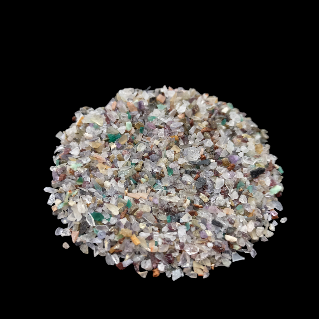 Earthmines Multi Natural Stones Gemstone Crushed 1-3mm Natural Loose Stone for Orgonite, Jewelry, Reiki, Chakra Healing & Home Decor