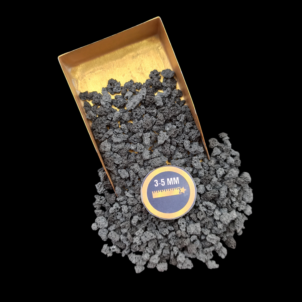 Earthmines Lava Gemstone Crushed 3-5mm Natural Loose Stone for Vase Fillers, Crystal Decor, Reiki, Chakra Healing & Feng Shui