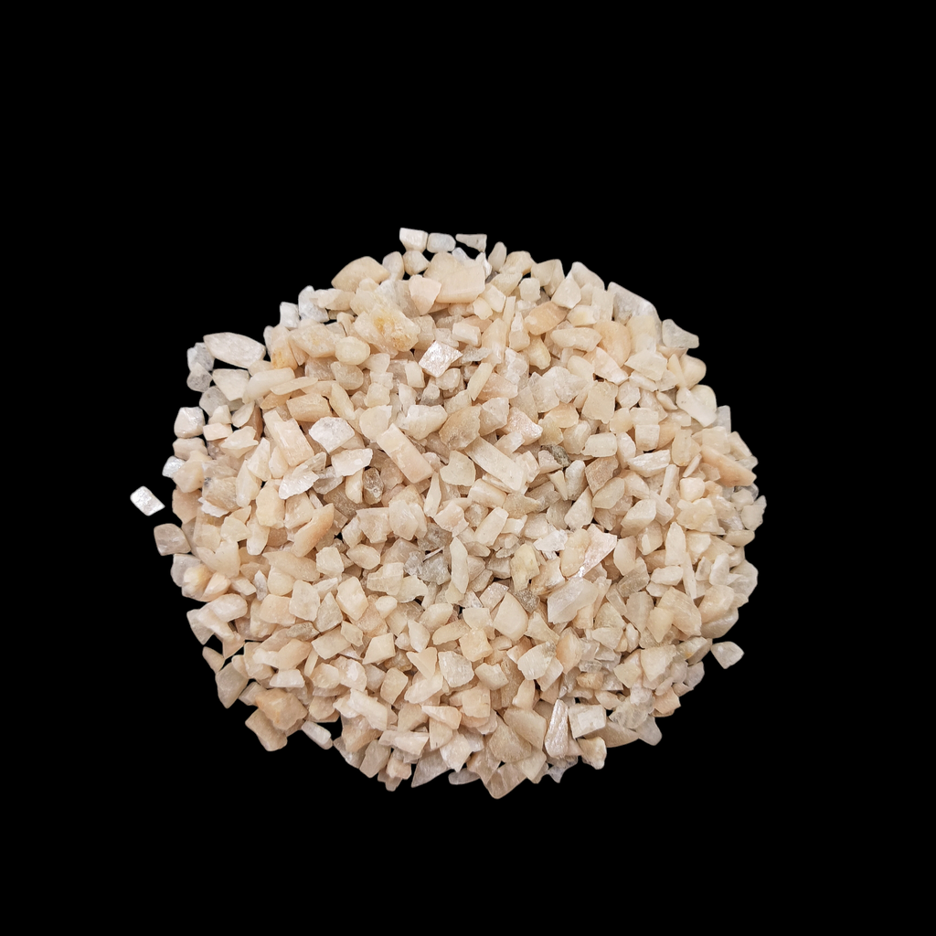 Earthmines Peach Moonstone Gemstone Crushed 3-5mm Natural Loose Stone for Vase Fillers, Crystal Decor, Reiki, Chakra Healing & Feng Shui