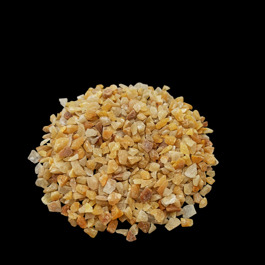 Earthmines Yellow Gold Gemstone Crushed 3-5mm Natural Loose Stone for Vase Fillers, Crystal Decor, Reiki, Chakra Healing & Feng Shui