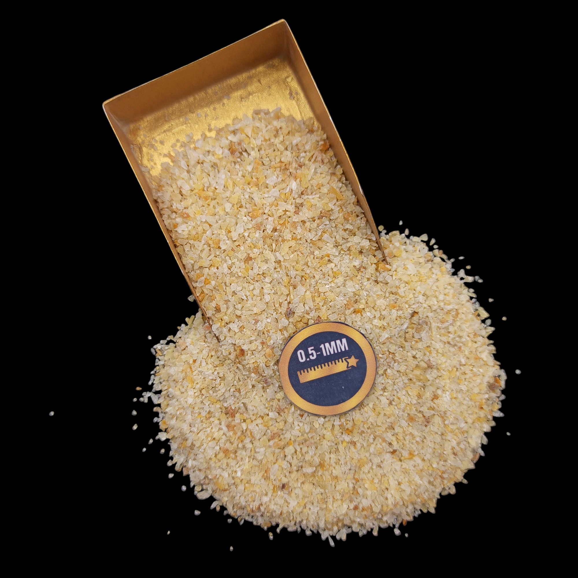 Earthmines Yellow Gold Gemstone Crushed 0.5-1mm Natural Loose Stone for Resin Art, Jewelry Inlay, Reiki, Chakra Healing & Crystal Bottles