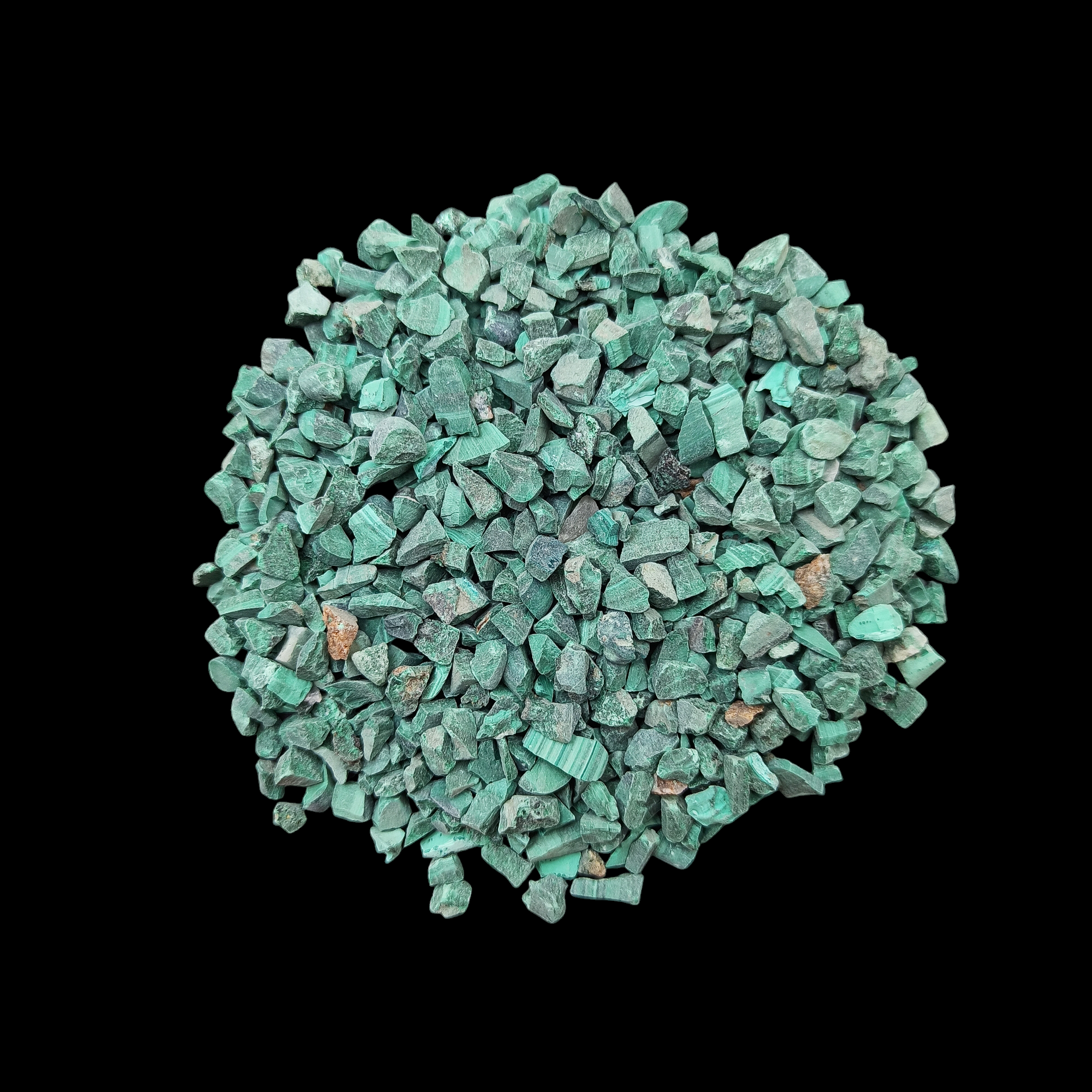 Earthmines Natural Malachite Gemstone Crushed 3-5mm Natural Loose Stone for Vase Fillers, Crystal Decor, Reiki, Chakra Healing & Feng Shui