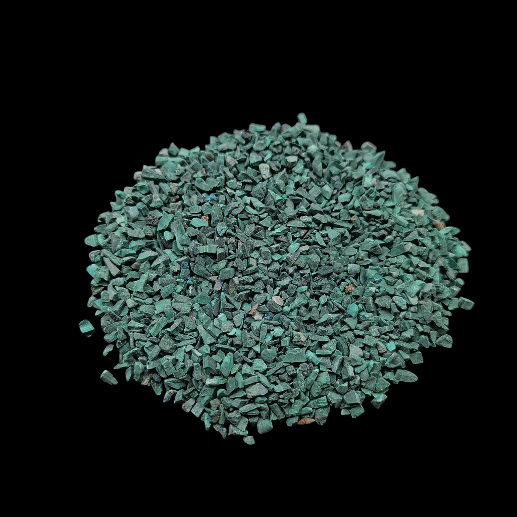 Earthmines Natural Malachite Gemstone Crushed 1-3mm Natural Loose Stone for Orgonite, Jewelry, Reiki, Chakra Healing & Home Decor