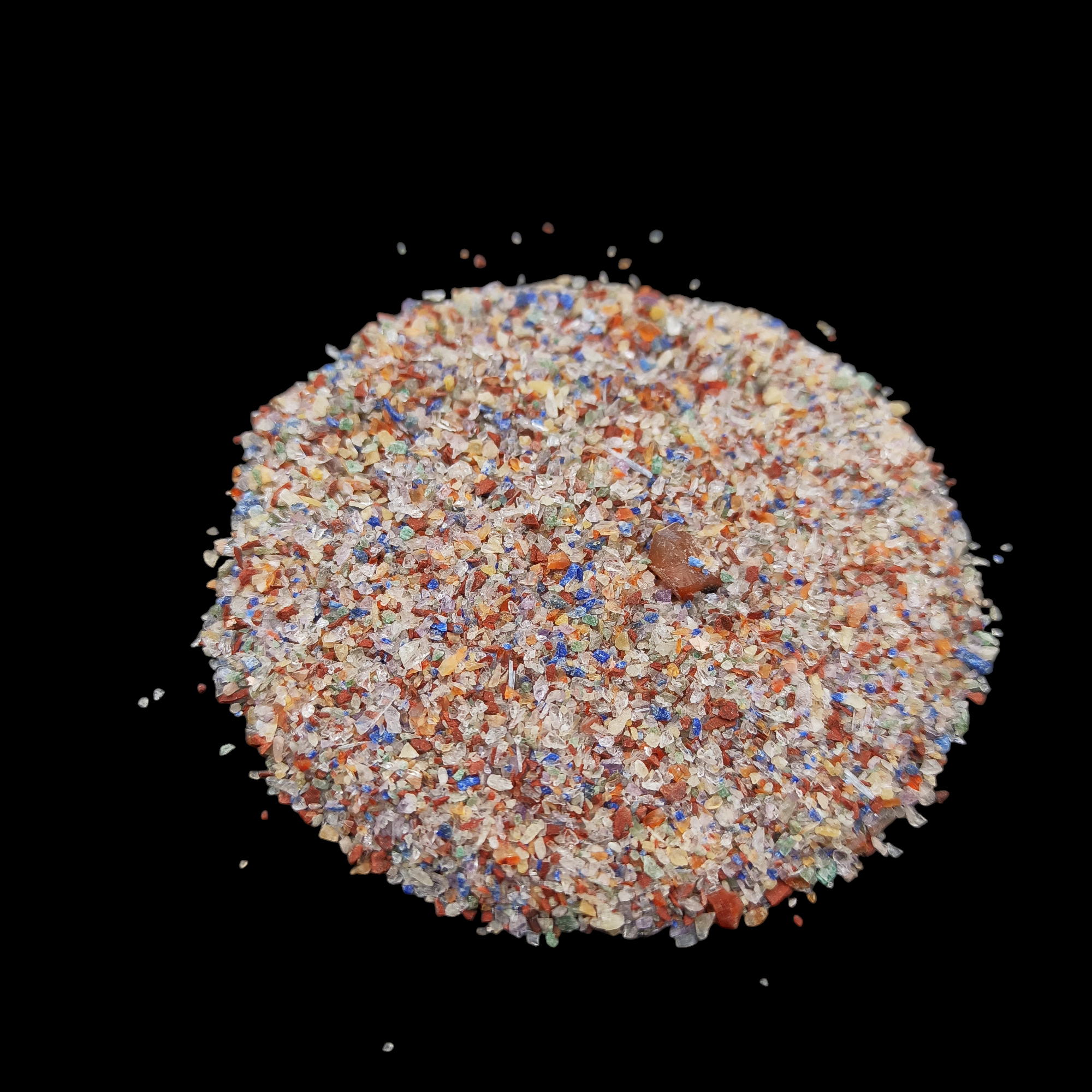 Earthmines New 7 Chackra Gemstone Crushed 0.5-1mm Natural Loose Stone for Resin Art, Jewelry Inlay, Reiki, Chakra Healing & Crystal Bottles