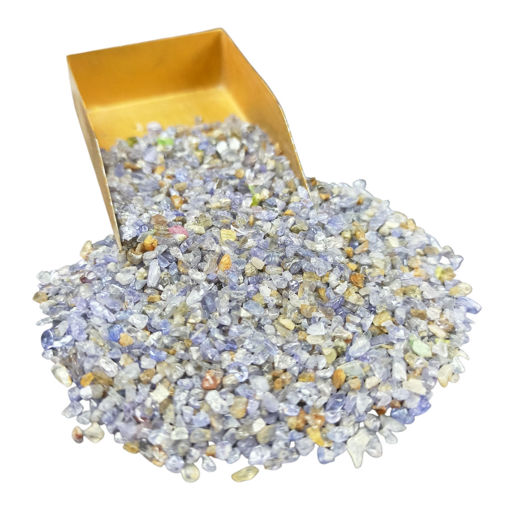 Earthmines Tanzanite Gemstone Crushed 3-5mm Natural Loose Stone for Vase Fillers, Crystal Decor, Reiki, Chakra Healing & Feng Shui