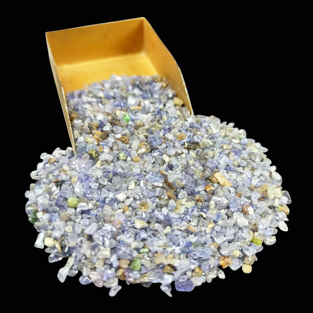 Earthmines Tanzanite Gemstone Crushed 3-5mm Natural Loose Stone for Vase Fillers, Crystal Decor, Reiki, Chakra Healing & Feng Shui