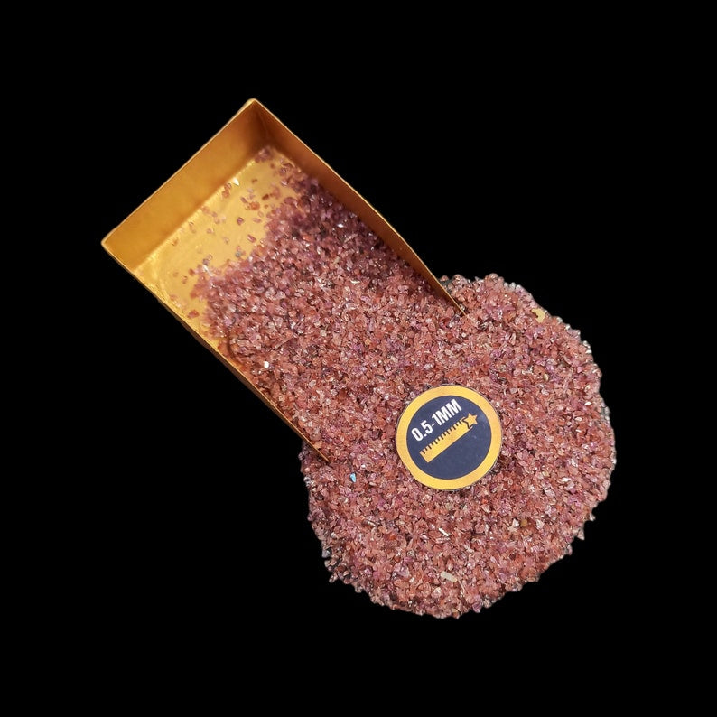 Earthmines Garnet Gemstone Crushed 0.5-1mm Natural Loose Stone for Resin Art, Jewelry Inlay, Reiki, Chakra Healing & Crystal Bottles - Image 3