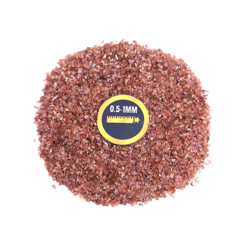Earthmines Garnet Gemstone Crushed 0.5-1mm Natural Loose Stone for Resin Art, Jewelry Inlay, Reiki, Chakra Healing & Crystal Bottles - Image 4
