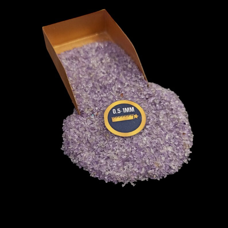 Earthmines Amethyst Gemstone Crushed 0.5-1mm Natural Loose Stone for Resin Art, Jewelry Inlay, Reiki, Chakra Healing & Crystal Bottles - Image 4
