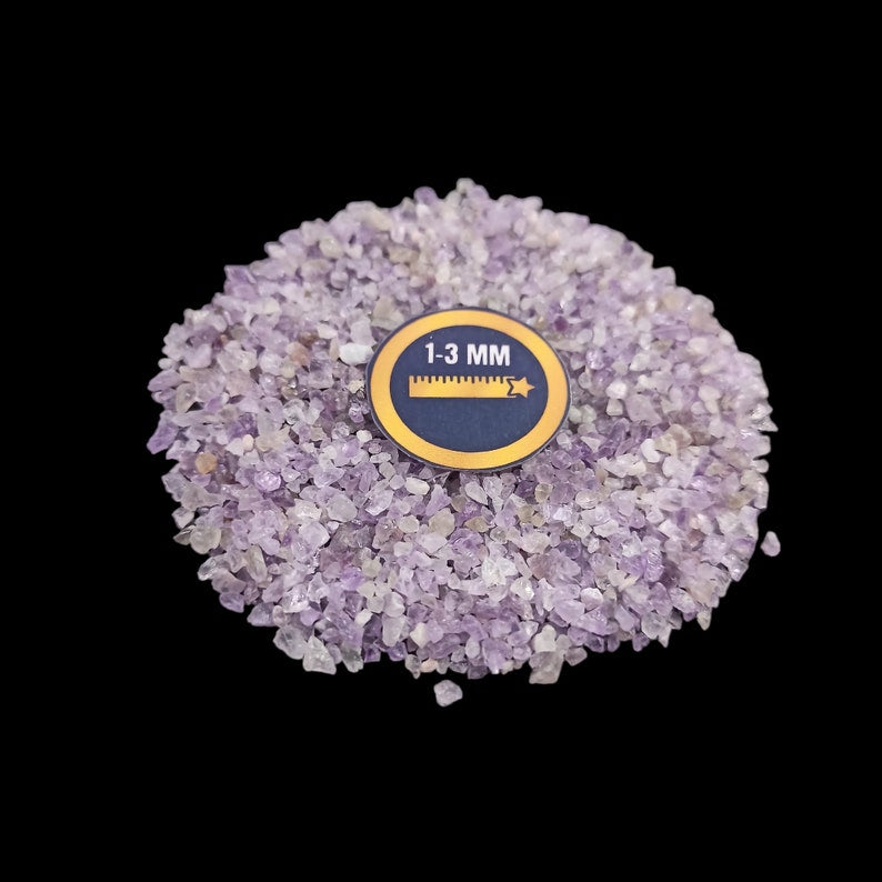 Earthmines Amethyst Gemstone Crushed 1-3mm Natural Loose Stone for Orgonite, Jewelry, Reiki, Chakra Healing & Home Decor - Image 2