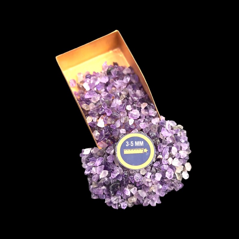 Earthmines Amethyst Gemstone Crushed 3-5mm Natural Loose Stone for Vase Fillers, Crystal Decor, Reiki, Chakra Healing & Feng Shui - Image 3