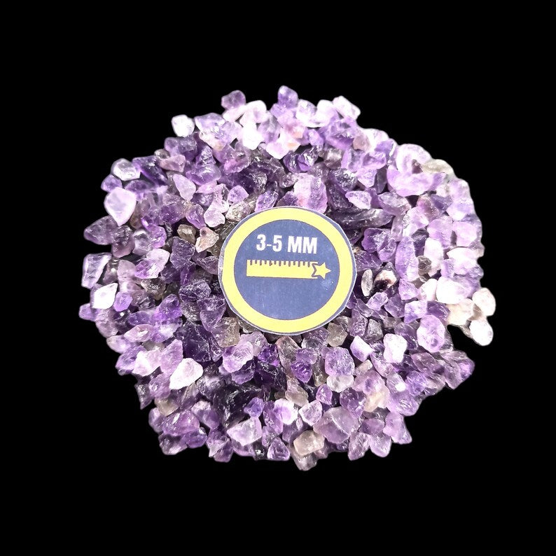 Earthmines Amethyst Gemstone Crushed 3-5mm Natural Loose Stone for Vase Fillers, Crystal Decor, Reiki, Chakra Healing & Feng Shui - Image 2