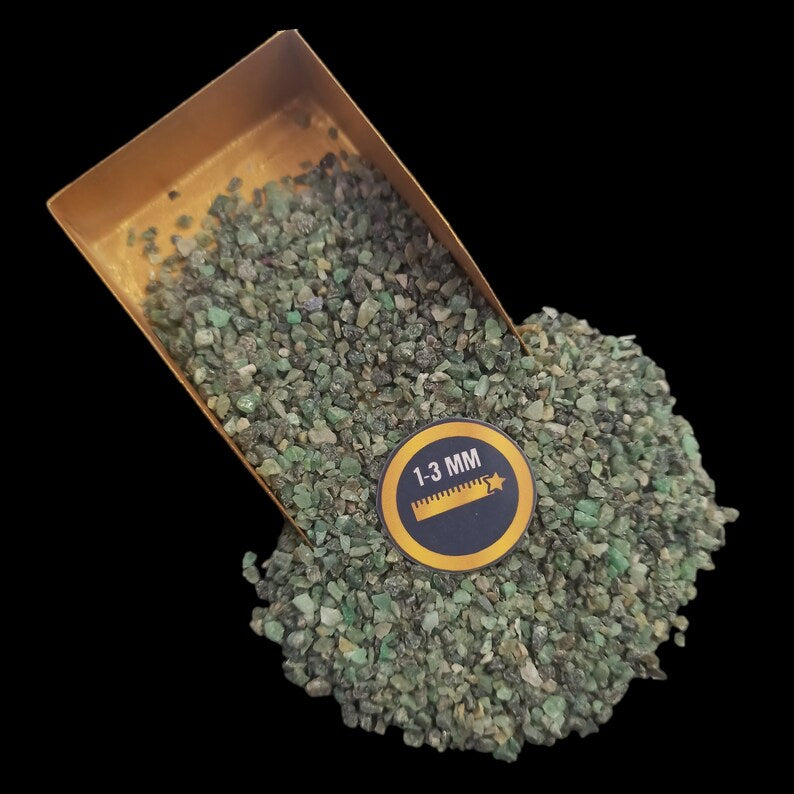 Earthmines Emerald Gemstone Crushed 1-3mm Natural Loose Stone for Orgonite, Jewelry, Reiki, Chakra Healing & Home Decor - Image 3