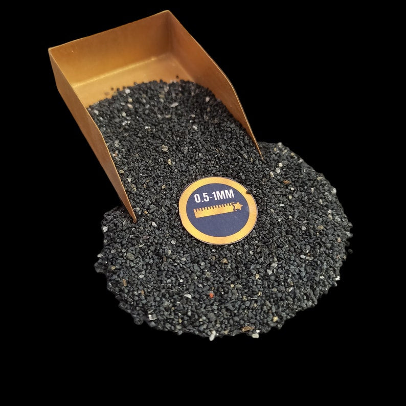 Earthmines Black Tourmaline Gemstone Crushed 0.5-1mm Natural Loose Stone for Resin Art, Jewelry Inlay, Reiki, Chakra Healing & Crystal Bottles - Image 1