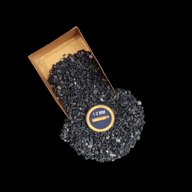 Earthmines Black Tourmaline Gemstone Crushed 1-3mm Natural Loose Stone for Orgonite, Jewelry, Reiki, Chakra Healing & Home Decor - Image 3