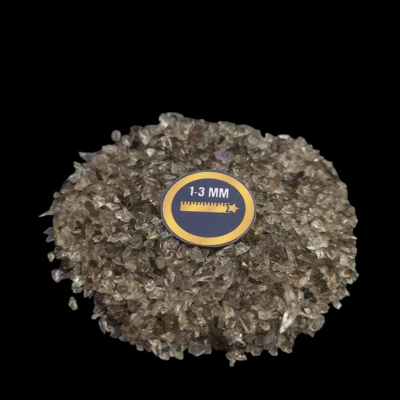 Earthmines Smoky Quartz Gemstone Crushed 1-3mm Natural Loose Stone for Orgonite, Jewelry, Reiki, Chakra Healing & Home Decor - Image 2