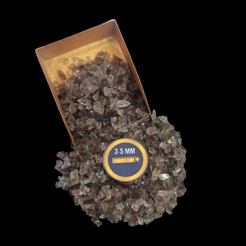 Earthmines Smoky Quartz Gemstone Crushed 3-5mm Natural Loose Stone for Vase Fillers, Crystal Decor, Reiki, Chakra Healing & Feng Shui - Image 3