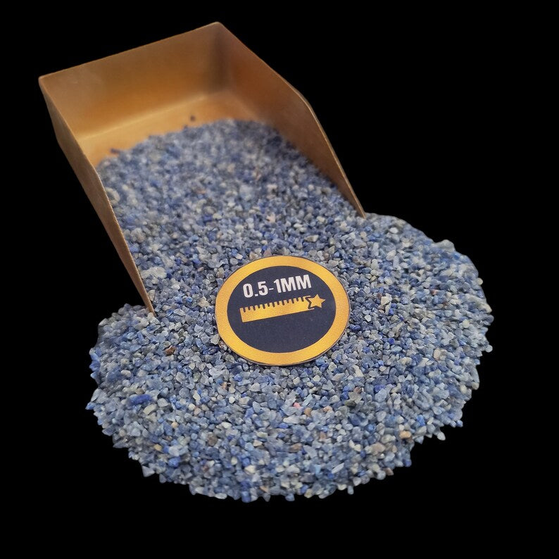Earthmines Sodalite Gemstone Crushed 0.5-1mm Natural Loose Stone for Resin Art, Jewelry Inlay, Reiki, Chakra Healing & Crystal Bottles - Image 1