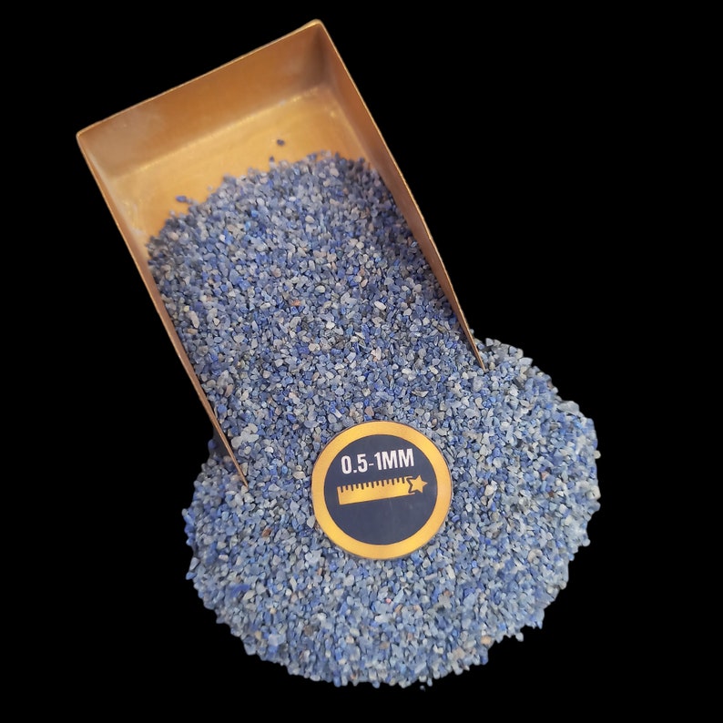 Earthmines Sodalite Gemstone Crushed 0.5-1mm Natural Loose Stone for Resin Art, Jewelry Inlay, Reiki, Chakra Healing & Crystal Bottles - Image 3