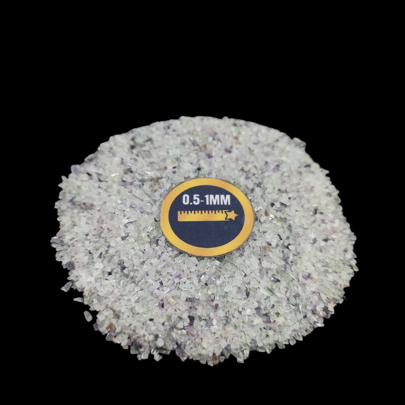 Earthmines Fluorite Gemstone Crushed 0.5-1mm Natural Loose Stone for Resin Art, Jewelry Inlay, Reiki, Chakra Healing & Crystal Bottles - Image 4