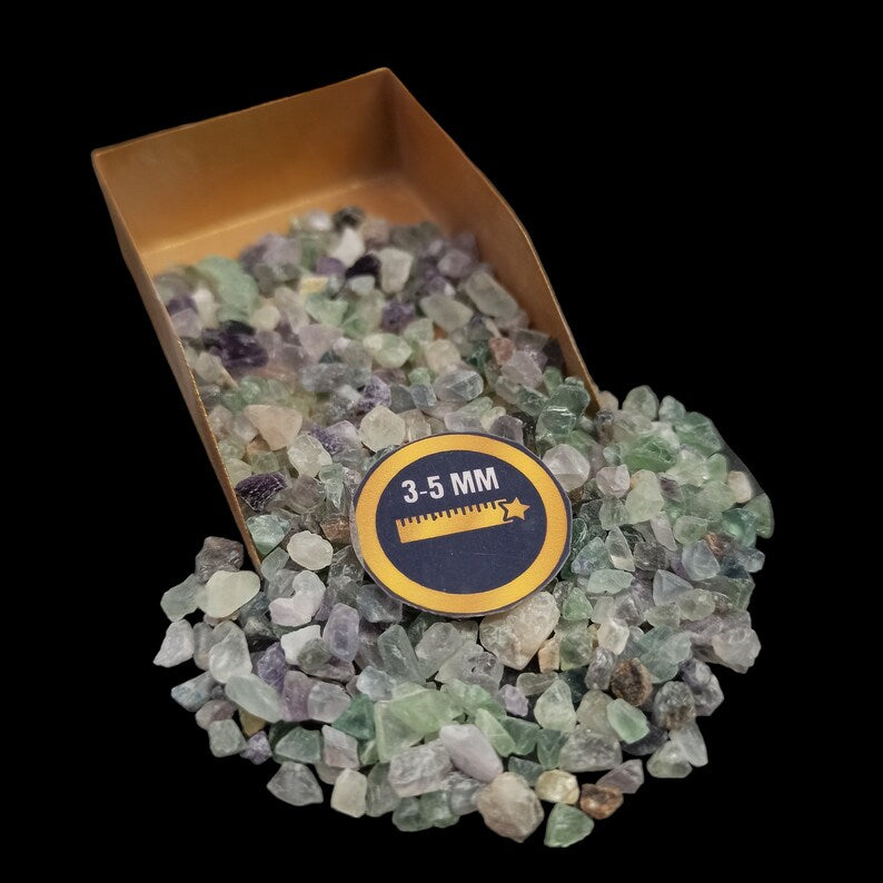 Earthmines Fluorite Gemstone Crushed 3-5mm Natural Loose Stone for Vase Fillers, Crystal Decor, Reiki, Chakra Healing & Feng Shui - Image 1