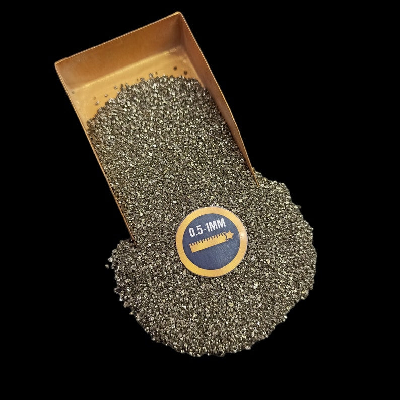 Earthmines Peru Pyrite Gemstone Crushed 0.5-1mm Natural Loose Stone for Resin Art, Jewelry Inlay, Reiki, Chakra Healing & Crystal Bottles - Image 3