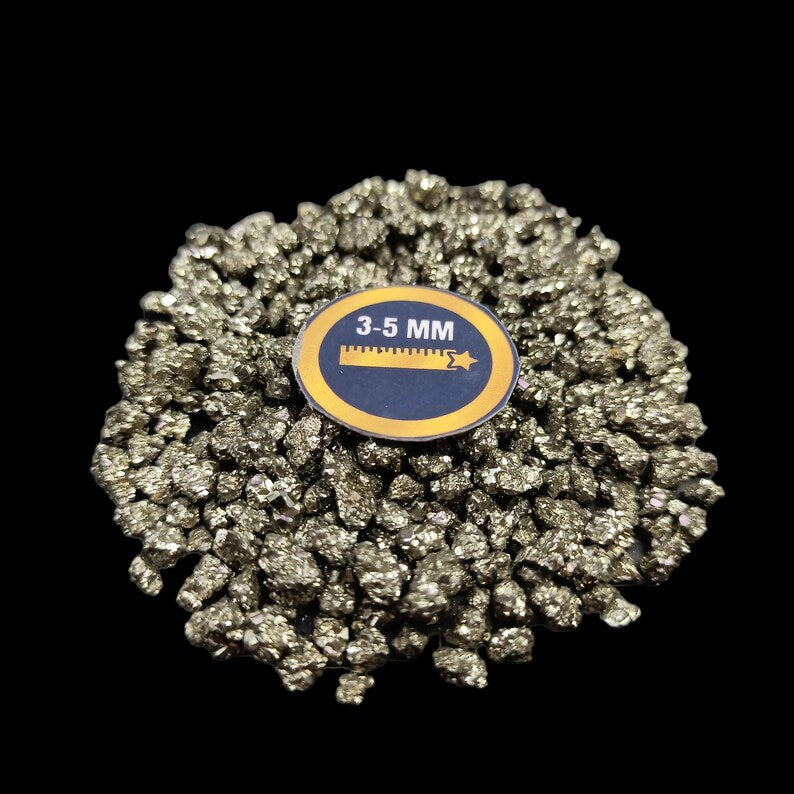 Earthmines Peru Pyrite Gemstone Crushed 3-5mm Natural Loose Stone for Vase Fillers, Crystal Decor, Reiki, Chakra Healing & Feng Shui - Image 4