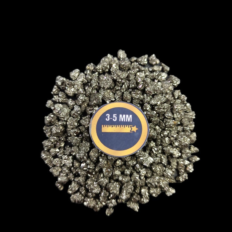 Earthmines Peru Pyrite Gemstone Crushed 3-5mm Natural Loose Stone for Vase Fillers, Crystal Decor, Reiki, Chakra Healing & Feng Shui - Image 2