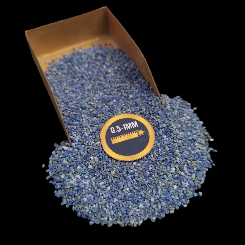 Earthmines Lapis Gemstone Crushed 0.5-1mm Natural Loose Stone for Resin Art, Jewelry Inlay, Reiki, Chakra Healing & Crystal Bottles - Image 1