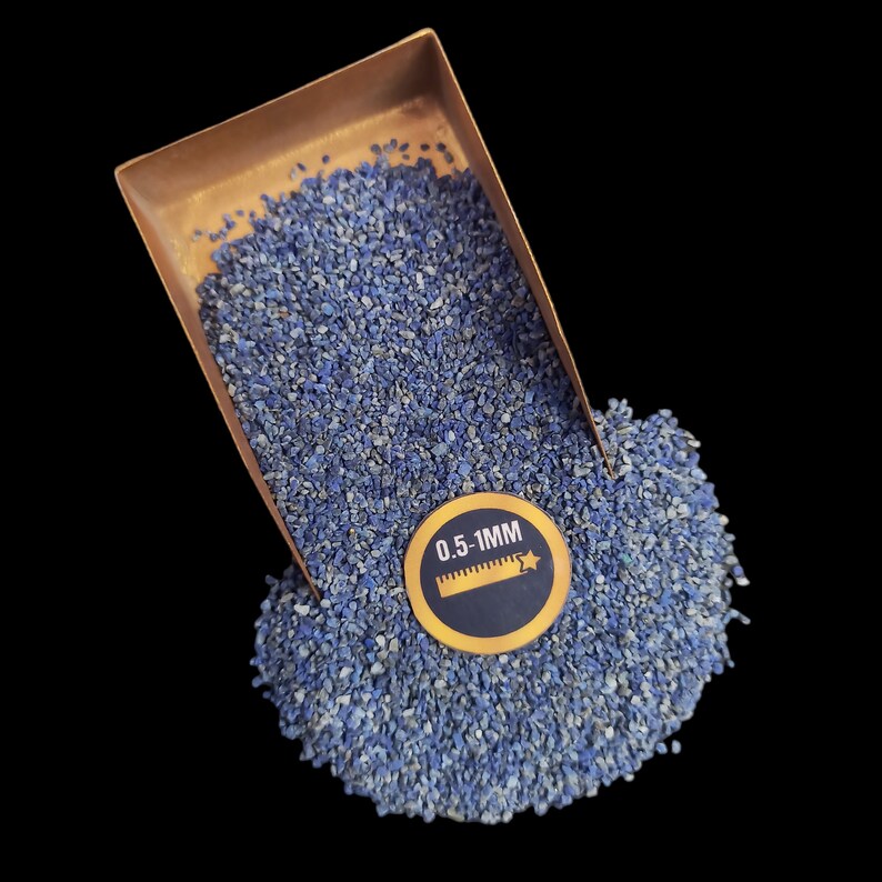 Earthmines Lapis Gemstone Crushed 0.5-1mm Natural Loose Stone for Resin Art, Jewelry Inlay, Reiki, Chakra Healing & Crystal Bottles - Image 3