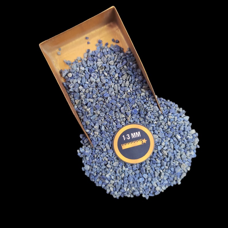 Earthmines Lapis Gemstone Crushed 1-3mm Natural Loose Stone for Orgonite, Jewelry, Reiki, Chakra Healing & Home Decor - Image 3