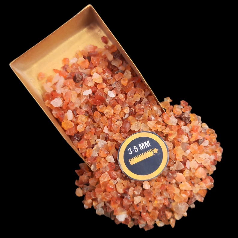 Earthmines Carnelian Gemstone Crushed 3-5mm Natural Loose Stone for Vase Fillers, Crystal Decor, Reiki, Chakra Healing & Feng Shui - Image 4