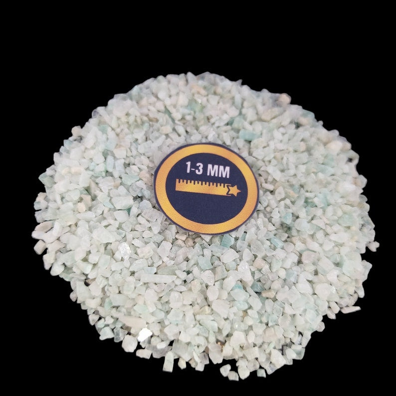 Earthmines Amazonite Gemstone Crushed 1-3mm Natural Loose Stone for Orgonite, Jewelry, Reiki, Chakra Healing & Home Decor - Image 4