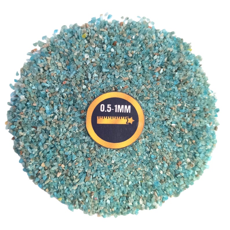 Earthmines Blue Apatite Gemstone Crushed 0.5-1mm Natural Loose Stone for Resin Art, Jewelry Inlay, Reiki, Chakra Healing & Crystal Bottles - Image 4