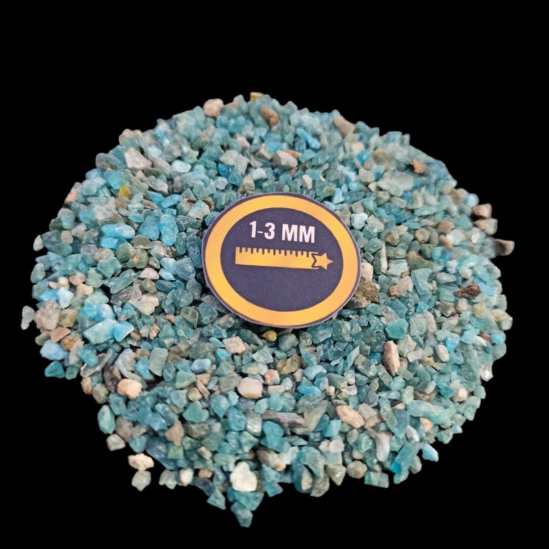 Earthmines Blue Apatite Gemstone Crushed 1-3mm Natural Loose Stone for Orgonite, Jewelry, Reiki, Chakra Healing & Home Decor - Image 2
