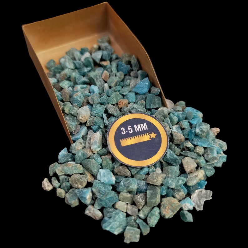 Earthmines Blue Apatite Gemstone Crushed 3-5mm Natural Loose Stone for Vase Fillers, Crystal Decor, Reiki, Chakra Healing & Feng Shui - Image 1