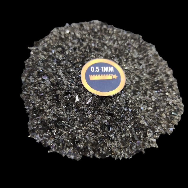 Earthmines Black Obsidian Gemstone Crushed 0.5-1mm Natural Loose Stone for Resin Art, Jewelry Inlay, Reiki, Chakra Healing & Crystal Bottles - Image 2