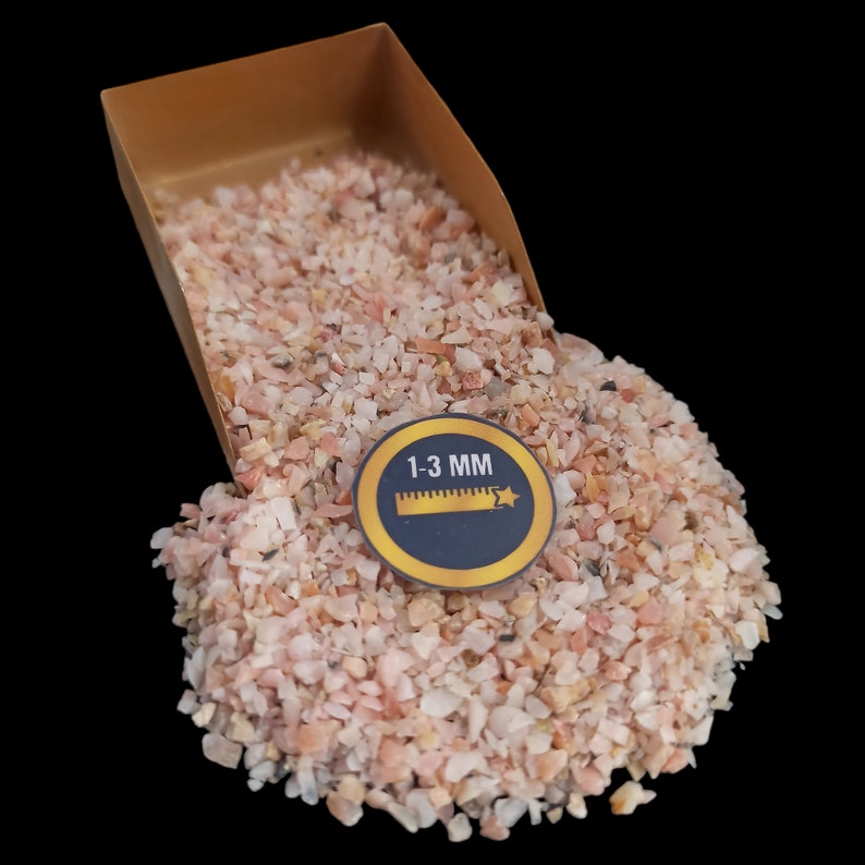 Earthmines Pink Opal Gemstone Crushed 1-3mm Natural Loose Stone for Orgonite, Jewelry, Reiki, Chakra Healing & Home Decor - Image 1
