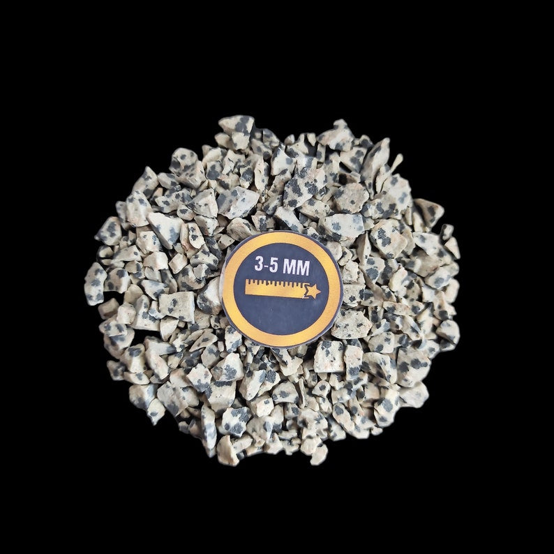 Earthmines Dalmatian Jasper Gemstone Crushed 3-5mm Natural Loose Stone for Vase Fillers, Crystal Decor, Reiki, Chakra Healing & Feng Shui - Image 2