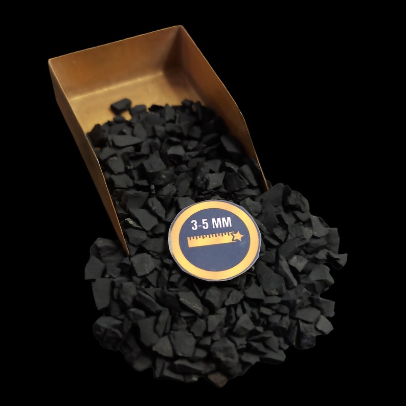 Earthmines Shungite Gemstone Crushed 3-5mm Natural Loose Stone for Vase Fillers, Crystal Decor, Reiki, Chakra Healing & Feng Shui - Image 1