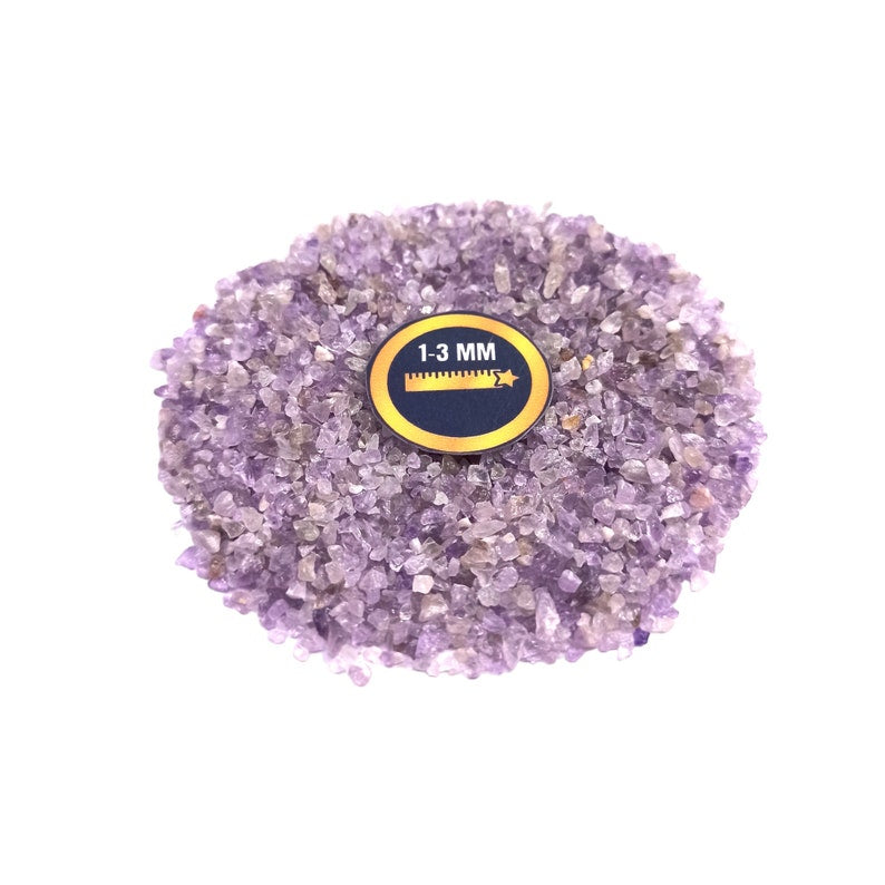Earthmines Amethyst Gemstone Crushed 1-3mm Natural Loose Stone for Orgonite, Jewelry, Reiki, Chakra Healing & Home Decor - Image 4