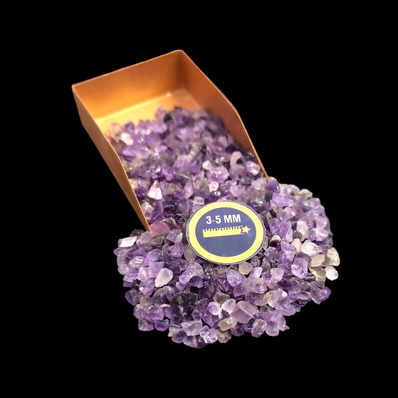 Earthmines Amethyst Gemstone Crushed 3-5mm Natural Loose Stone for Vase Fillers, Crystal Decor, Reiki, Chakra Healing & Feng Shui - Image 1