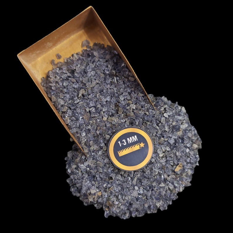 Earthmines Natural Iolite Gemstone Crushed 1-3mm Natural Loose Stone for Orgonite, Jewelry, Reiki, Chakra Healing & Home Decor - Image 4