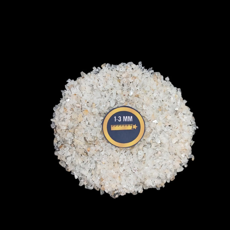 Earthmines White Topaz Gemstone Crushed 1-3mm Natural Loose Stone for Orgonite, Jewelry, Reiki, Chakra Healing & Home Decor - Image 2